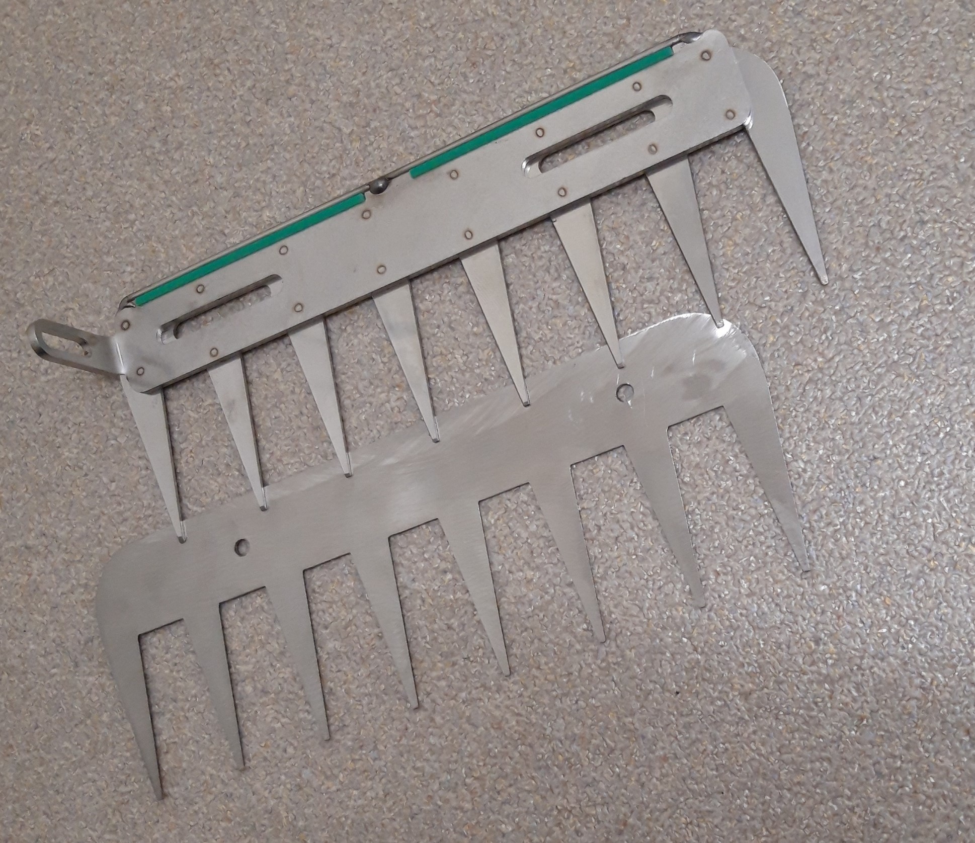 Patentschaar®  Messenset voor KAAK knipmachine RVS 255 mm lang, steek 30 mm, 9 tanden